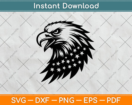 Eagle with American Flag Svg Png Dxf Digital Cutting File