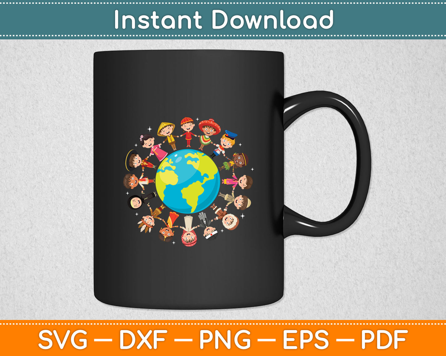 Earth Day Children Around the World Environmentalist Svg Digital Cutting File