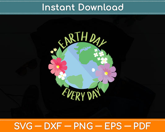 Earth Day Everyday Retro Environmental Svg Digital Cutting File