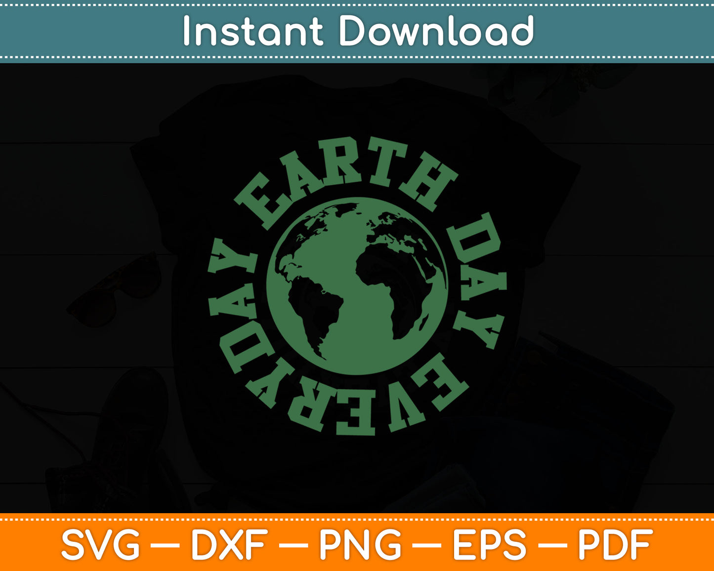 Earth Day Everyday Retro Environmental Svg Digital Cutting File
