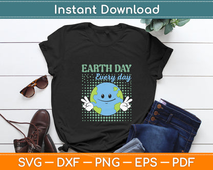 Earth Day Everyday Smile Face Hippie Planet Anniversary Svg Digital Cutting File