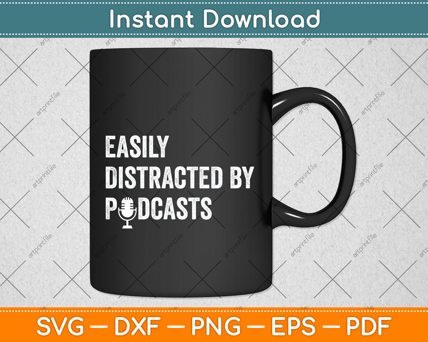 Easily Distracted By Podcasts Podcast Podcasting Svg Design Digital Cutting File