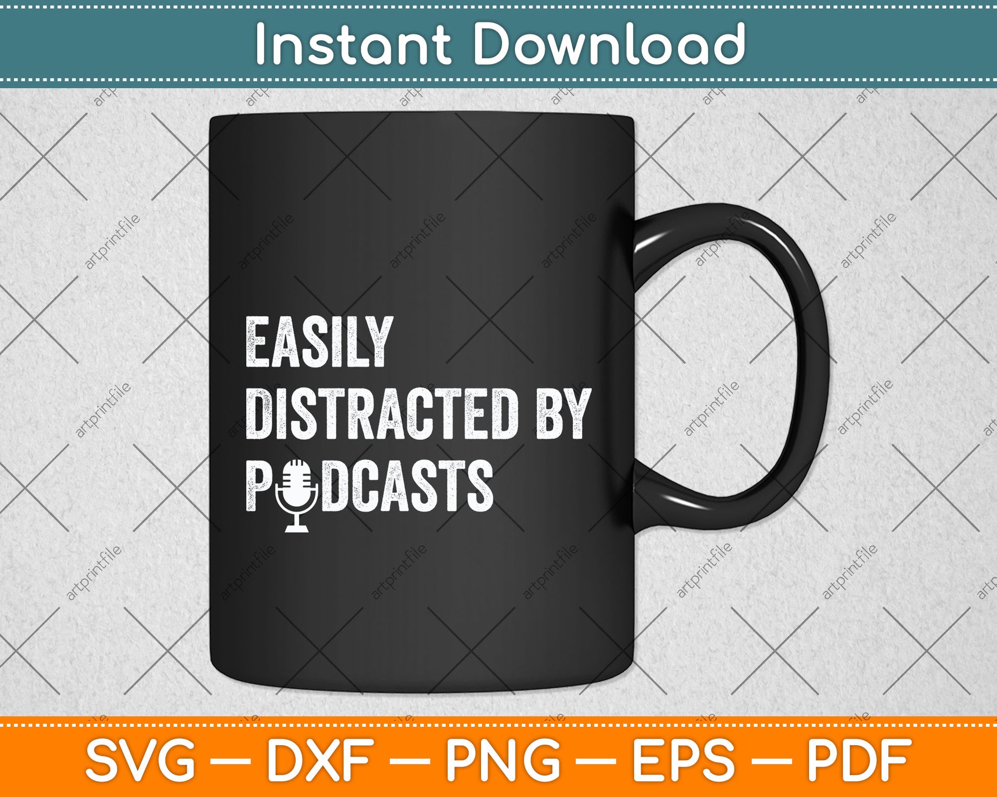Easily Distracted By Podcasts Podcast Podcasting Svg Design Digital Cutting File
