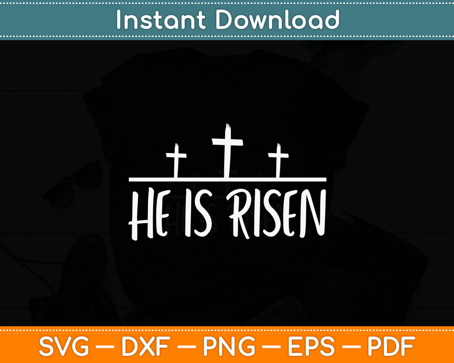 Easter He Is Risen Christians Svg Digital Cutting File