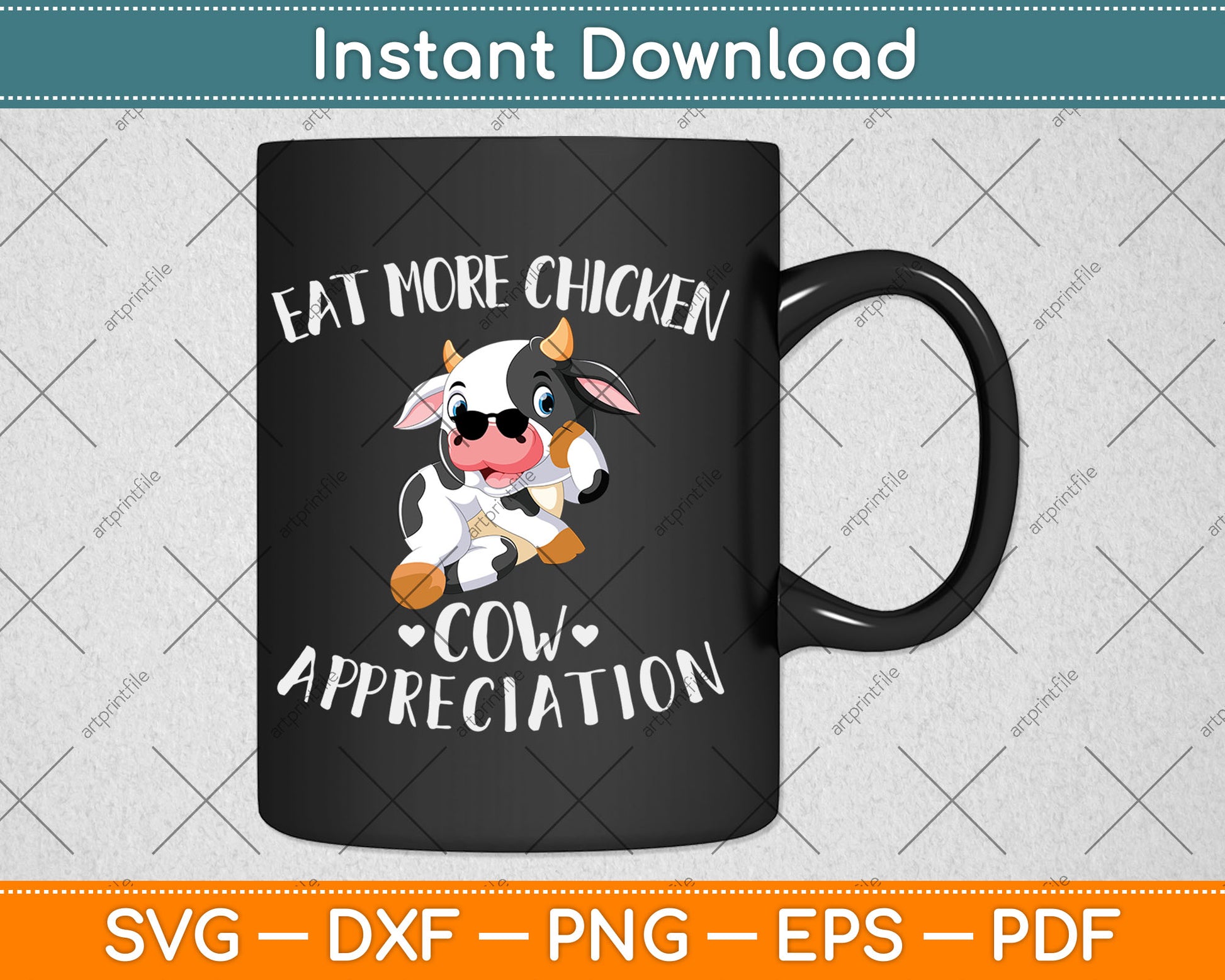 Eat More Chicken Funny Cow Appreciation Day Svg Digital Cutting File