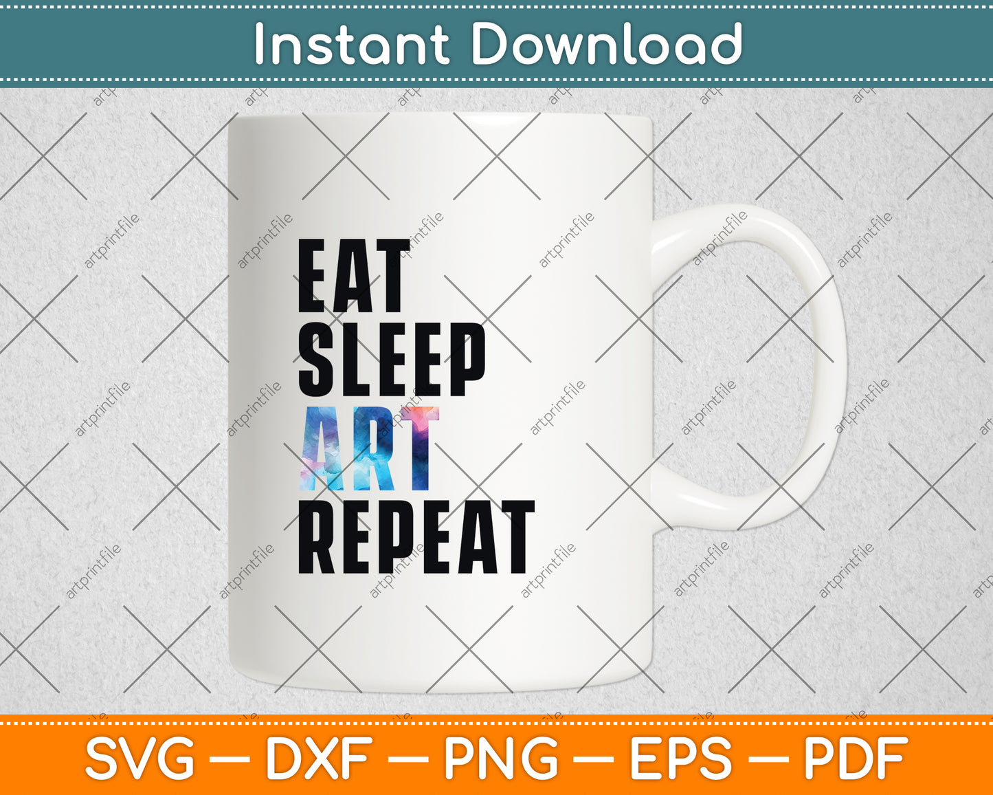 Eat Sleep Art Repeat Artist Creative Funny Svg Digital Cutting File