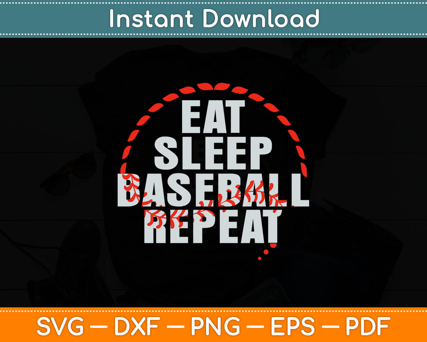 Eat Sleep Baseball Repeat Svg Digital Cricut Cutting File