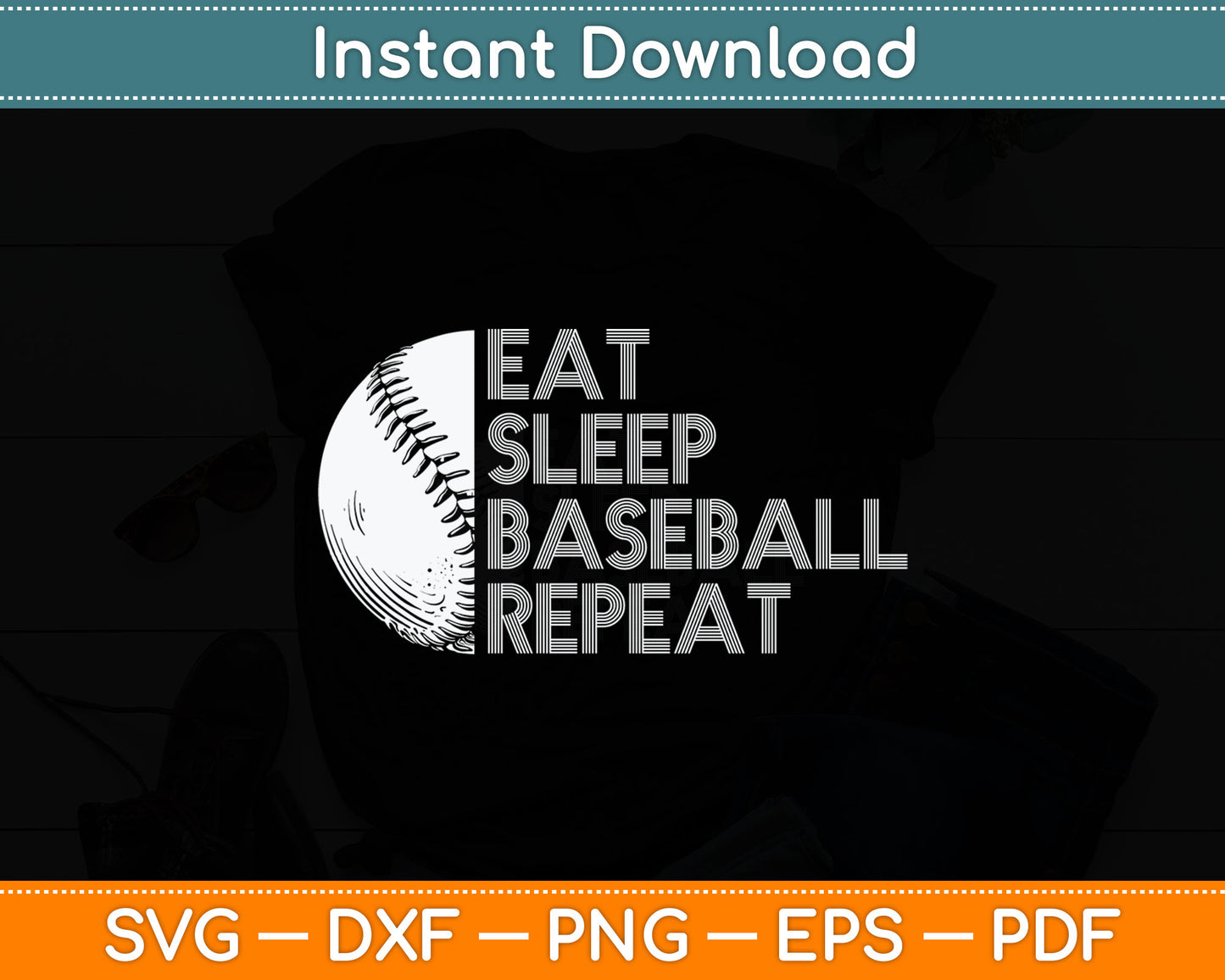 Eat Sleep Baseball Repeat Lover Svg Digital Cutting File