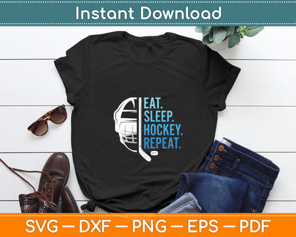 Eat Sleep Hockey Repeat Funny Boys Hockey Player Svg Digital Cutting File
