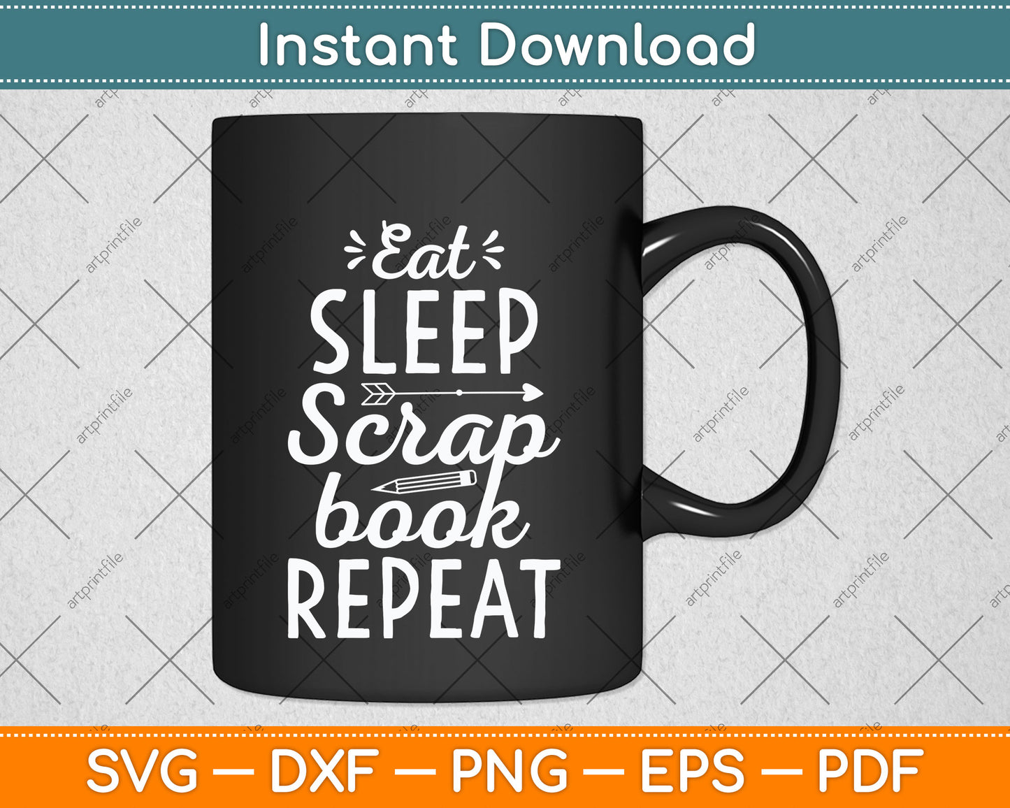 Eat Sleep Scrapbook Repeat Scrapbooking Funny Svg Design Digital Cutting File