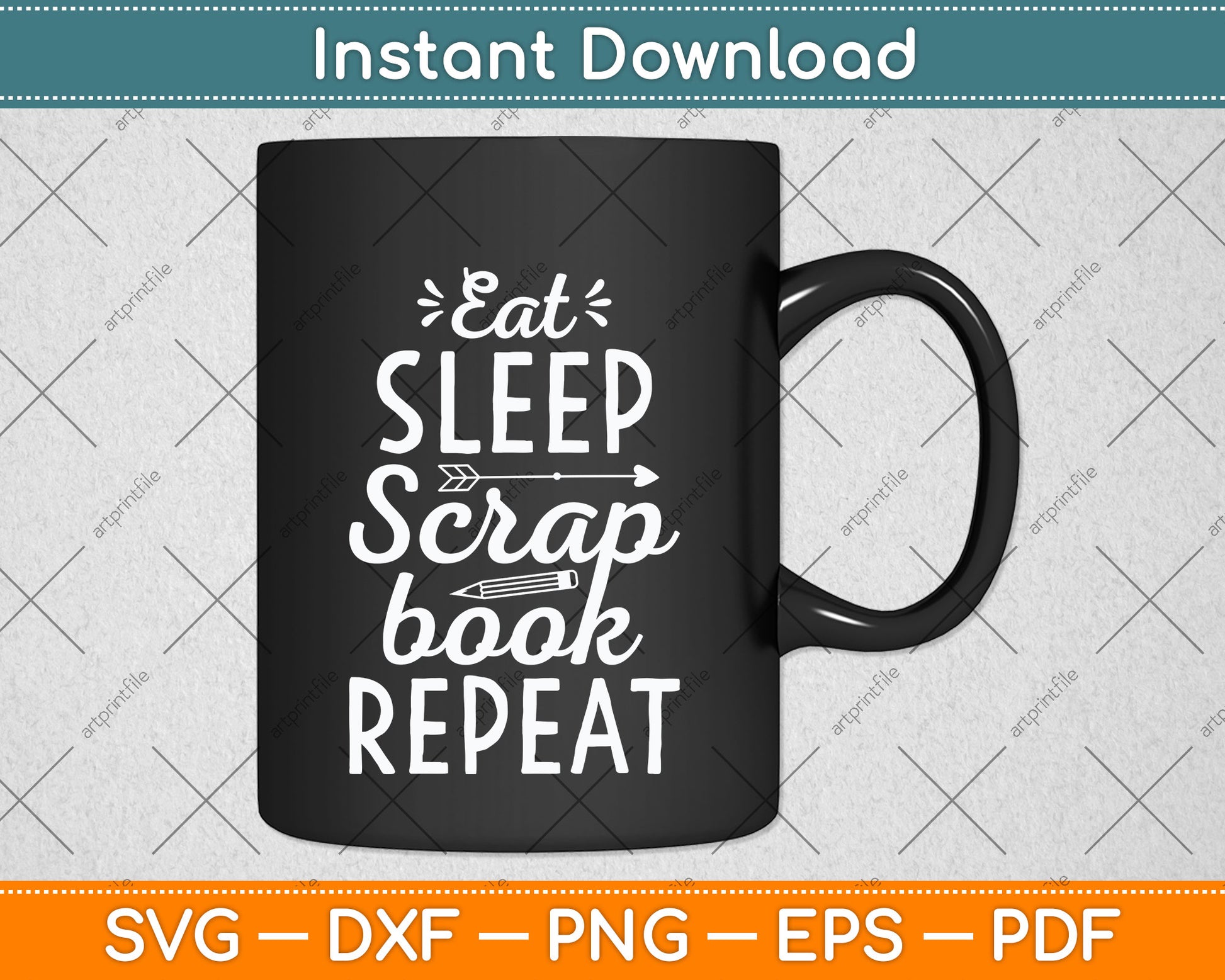 Eat Sleep Scrapbook Repeat Scrapbooking Funny Svg Design Digital Cutting File