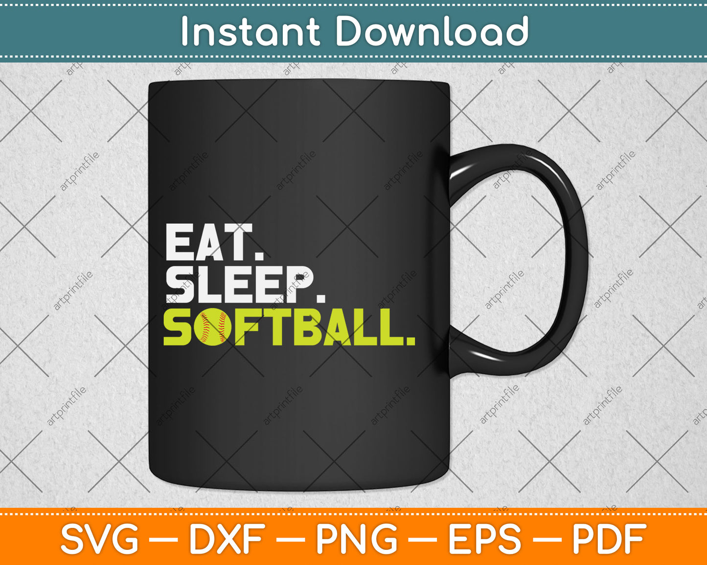 Eat Sleep Softball Svg Digital Cutting File