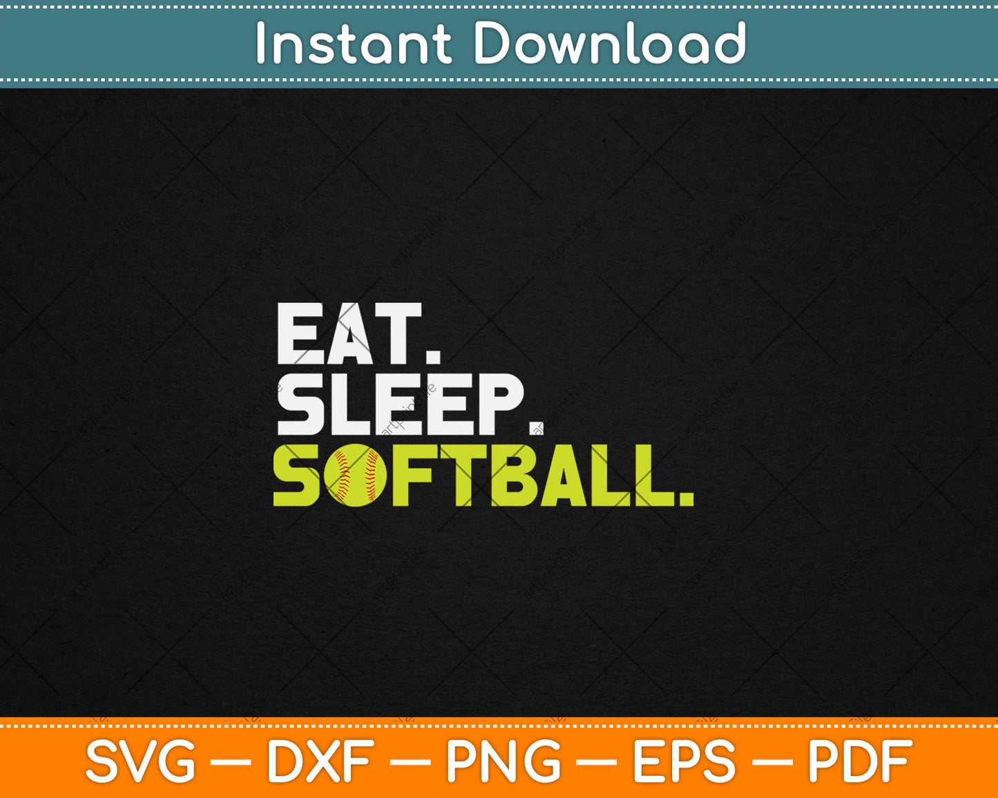 Eat Sleep Softball Svg Digital Cutting File