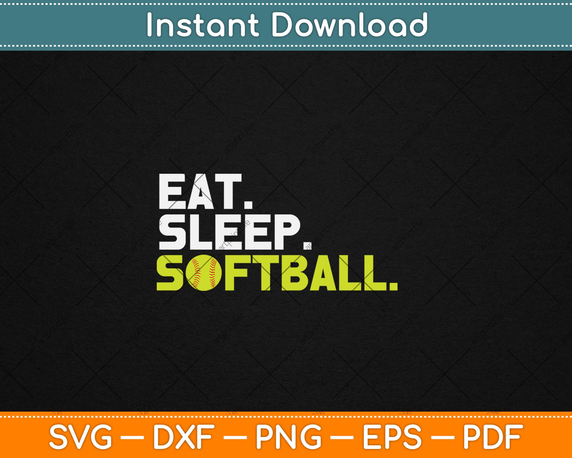 Eat Sleep Softball Svg Digital Cutting File