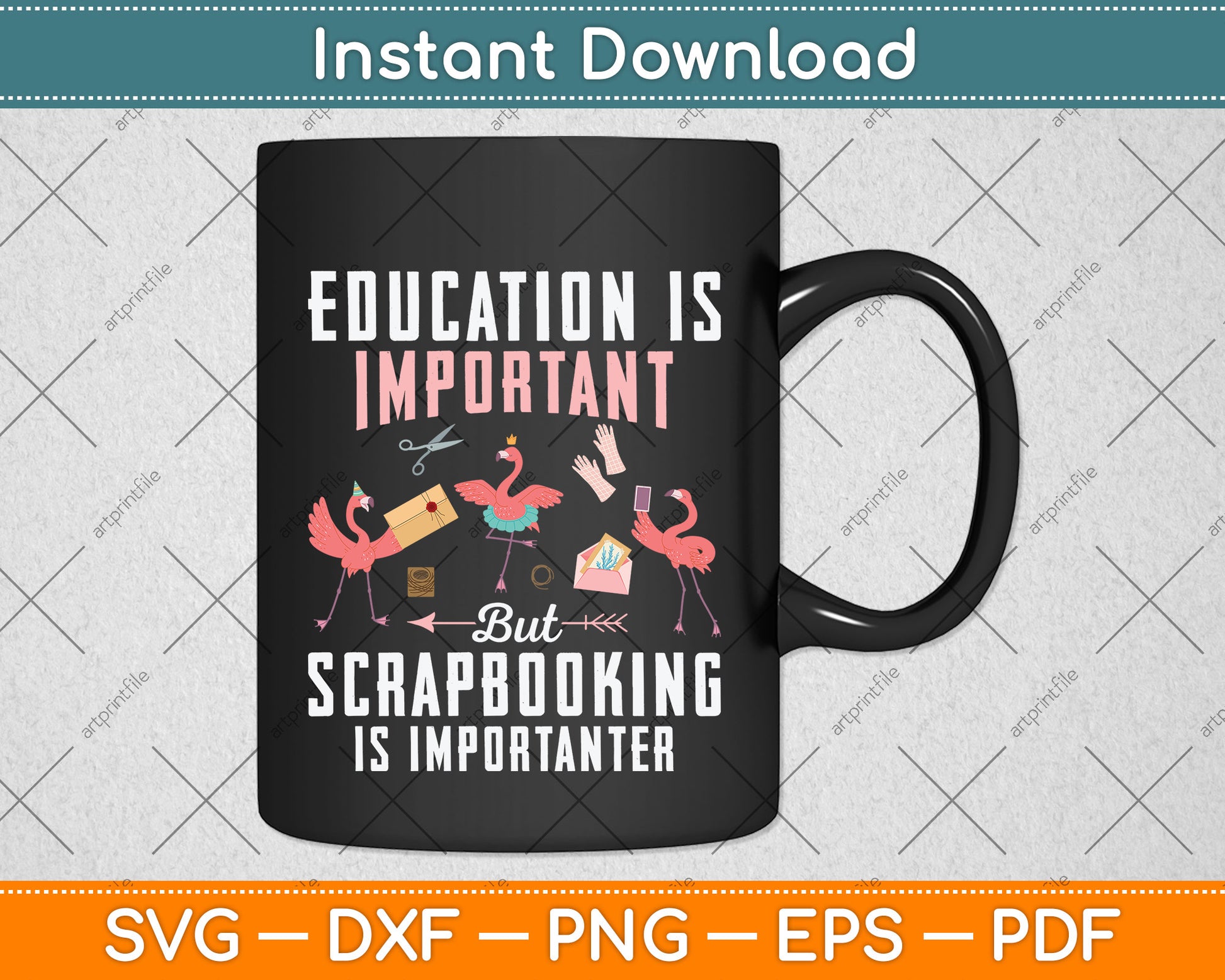 Education Is Important But Scrapbooking Is Importanter Svg Png Dxf Digital Cutting File