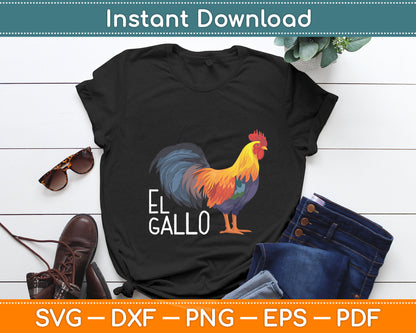 El Gallo - Mexican Lottery Rooster Svg Png Dxf Digital Cutting File