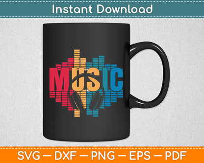 Electronic Music Lover DJ Retro Headphones Svg Digital Cutting File