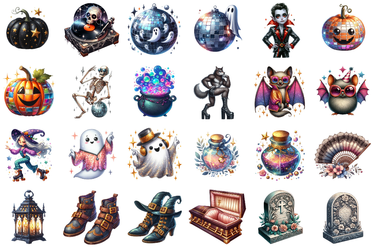 Elegant Halloween Clipart 40 PNG Bundle