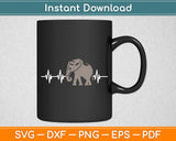 Elephant Heartbeat EKG Gift Elephant Svg Digital Cutting File