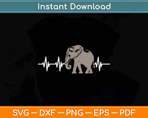 Elephant Heartbeat EKG Gift Elephant Svg Digital Cutting File