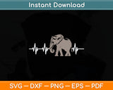 Elephant Heartbeat EKG Gift Elephant Svg Digital Cutting File