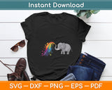 Elephant Spraying Rainbow Baby Elephant Watercolor Svg Digital Cutting File