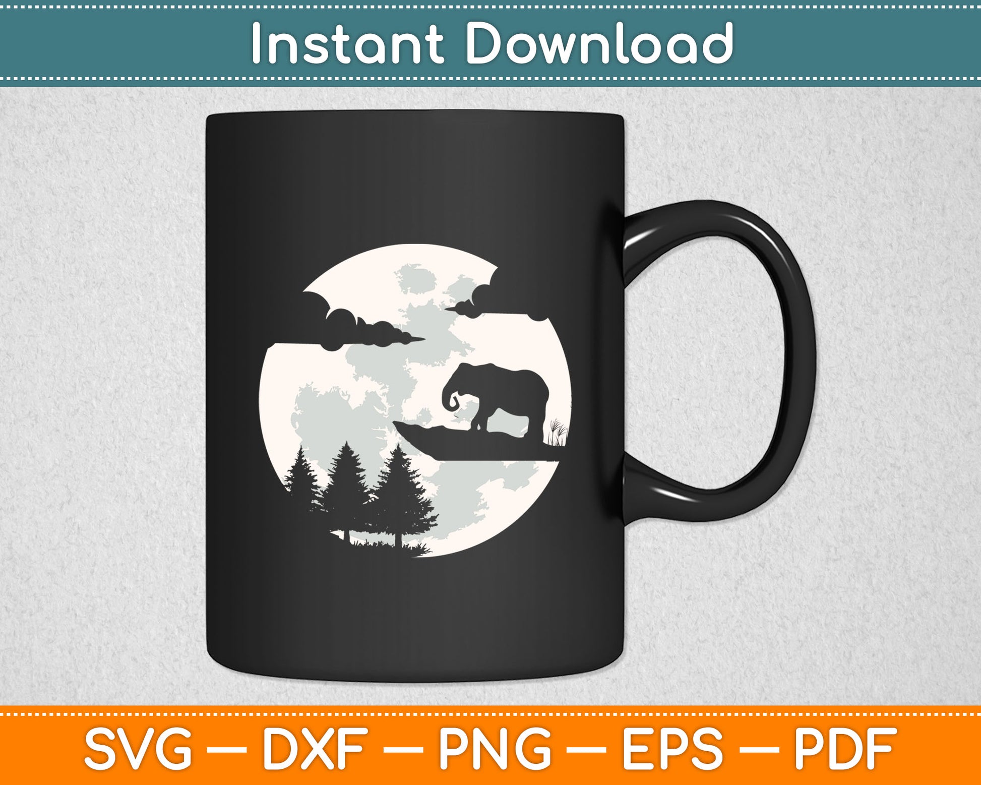 Elephant Zoo Wildlife Animal Silhouette Svg Digital Cutting File
