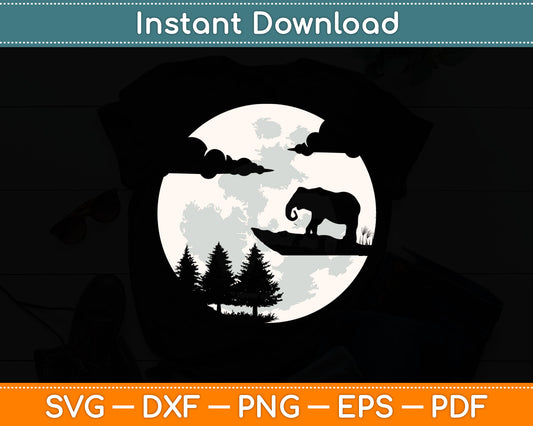 Elephant Zoo Wildlife Animal Silhouette Svg Digital Cutting File
