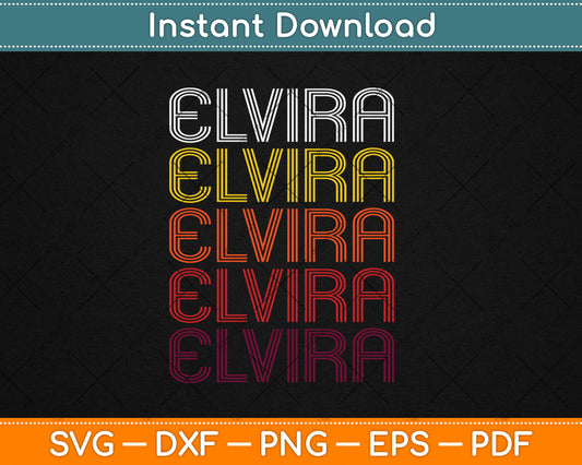 Elvira Retro Wordmark Pattern Vintage Style Svg Digital Cutting File