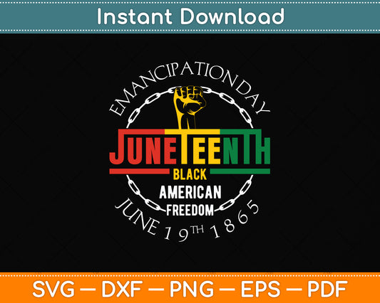 Emancipation Day Juneteenth African American Freedom Black History Svg Cutting File