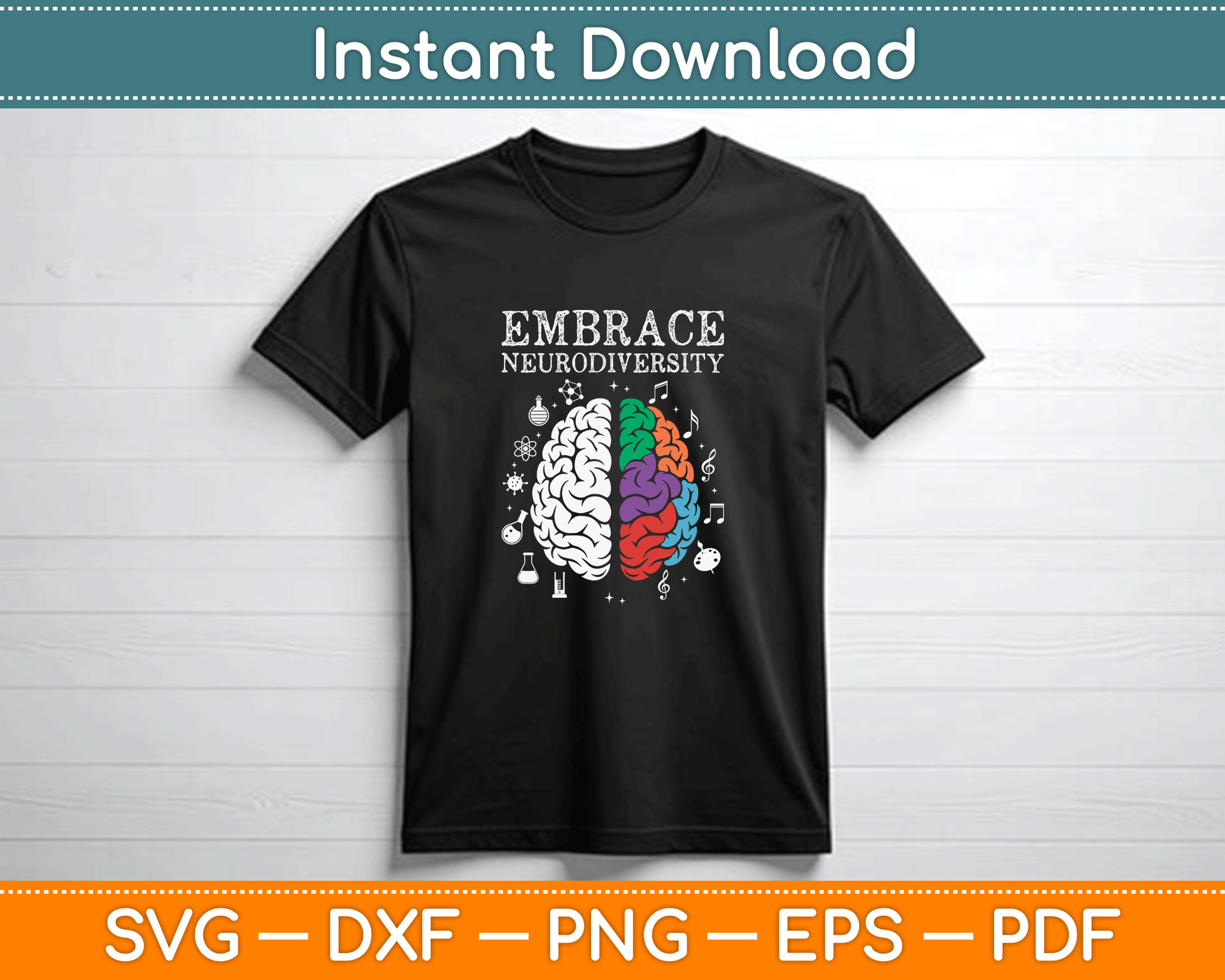 Embrace Neurodiversity ADHD Autism SVG PNG Files