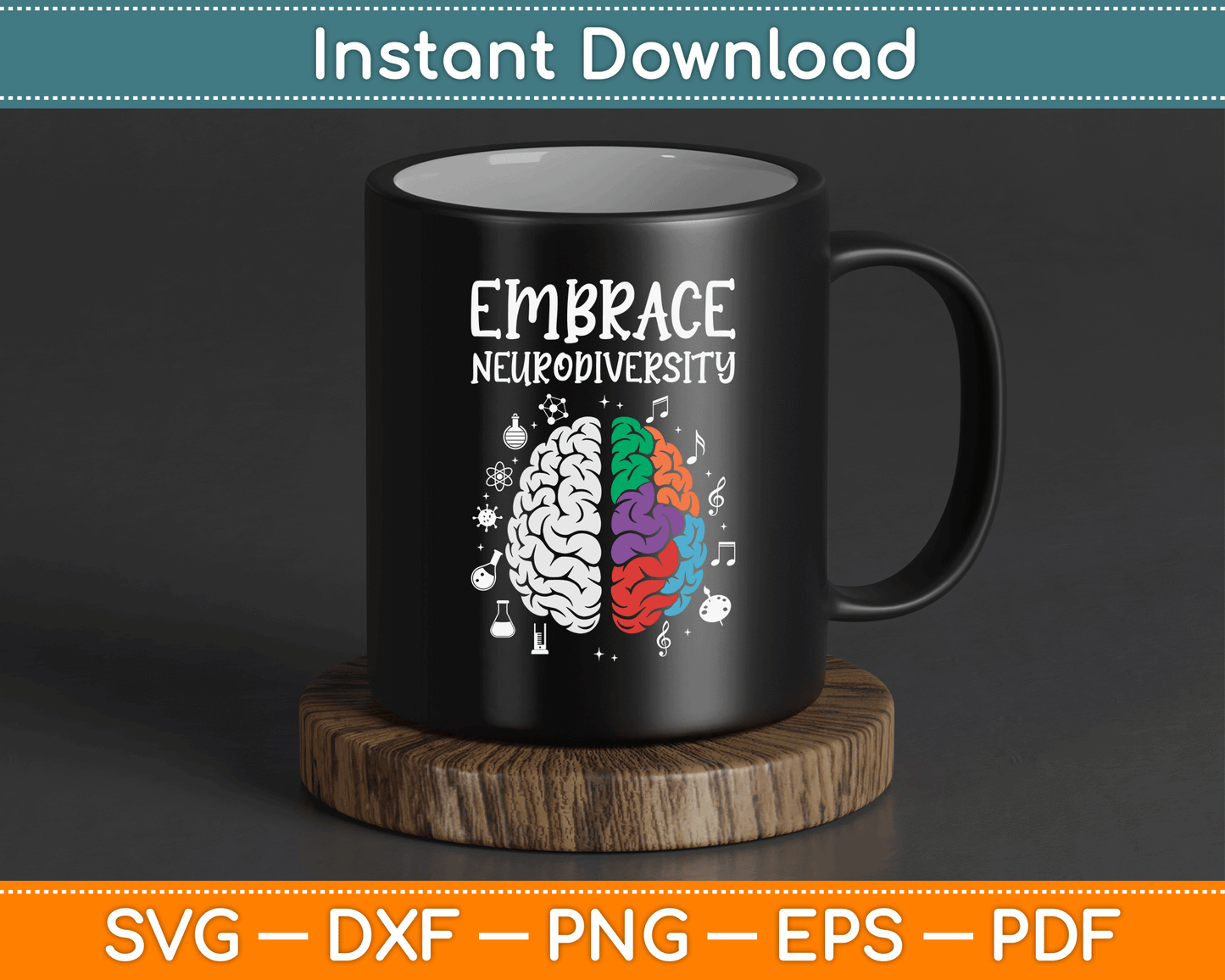 Embrace Neurodiversity Autism Awareness SVG Digital Cutting File