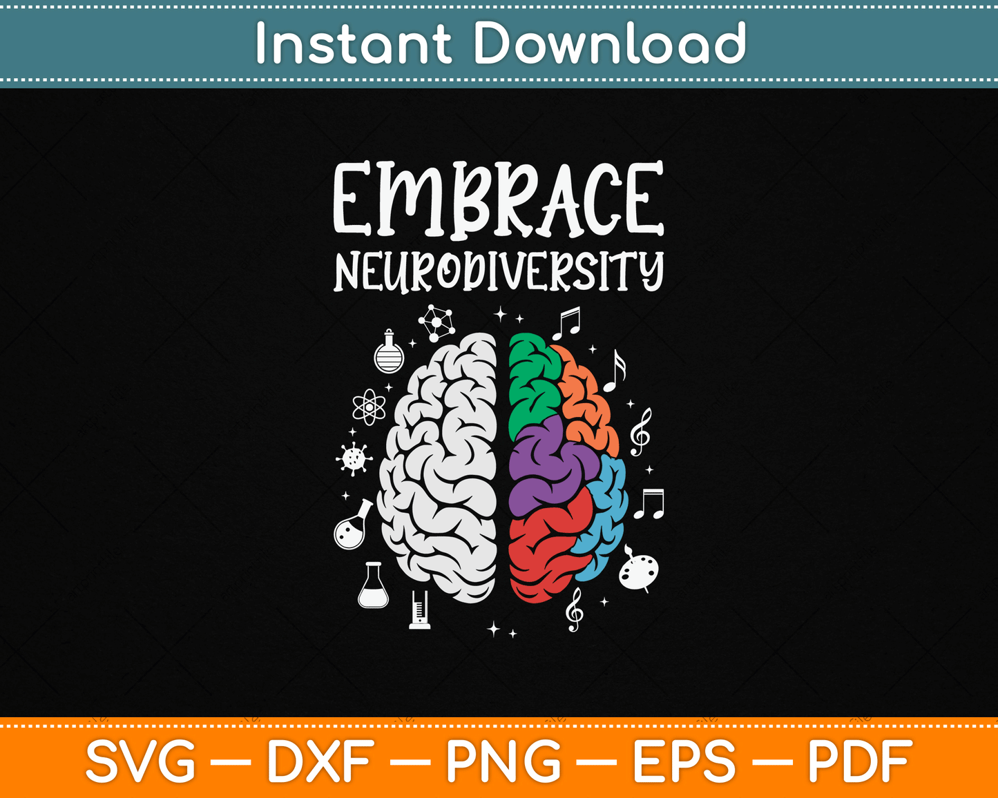 Embrace Neurodiversity Autism Awareness SVG File