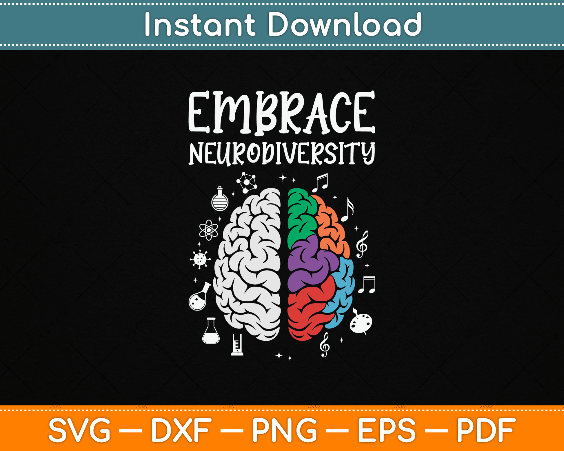 Embrace Neurodiversity Autism Awareness SVG File