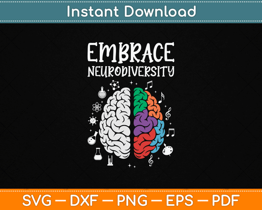 Embrace Neurodiversity Autism Awareness SVG File