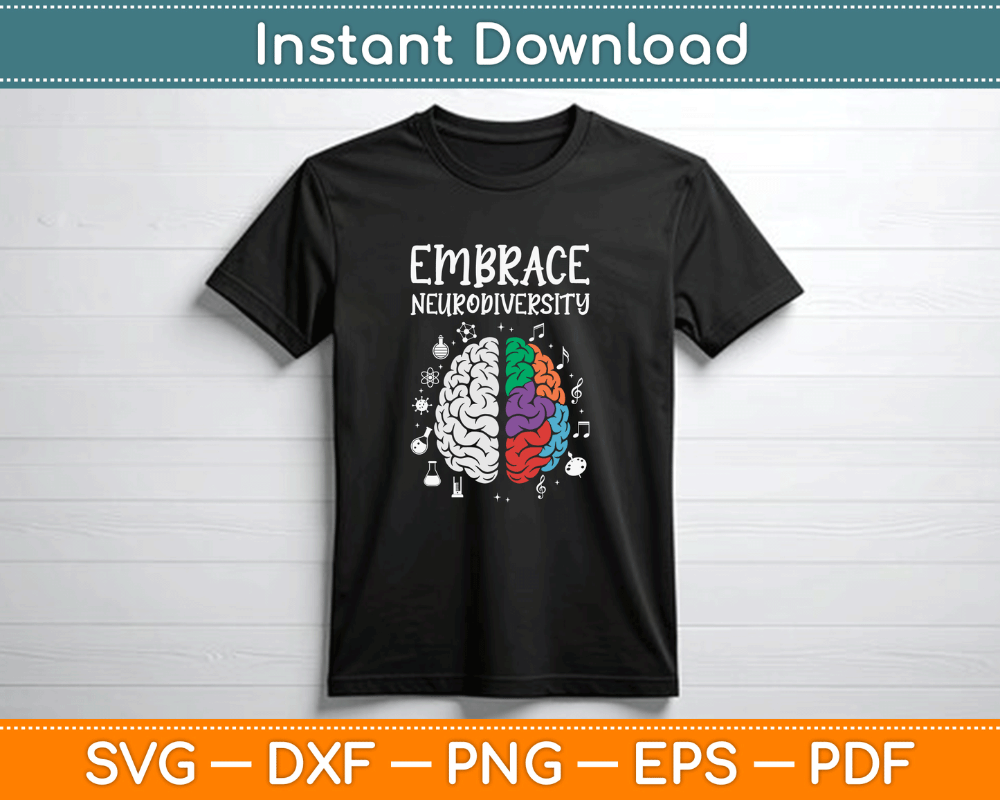 Embrace Neurodiversity Autism Awareness SVG PNG Files