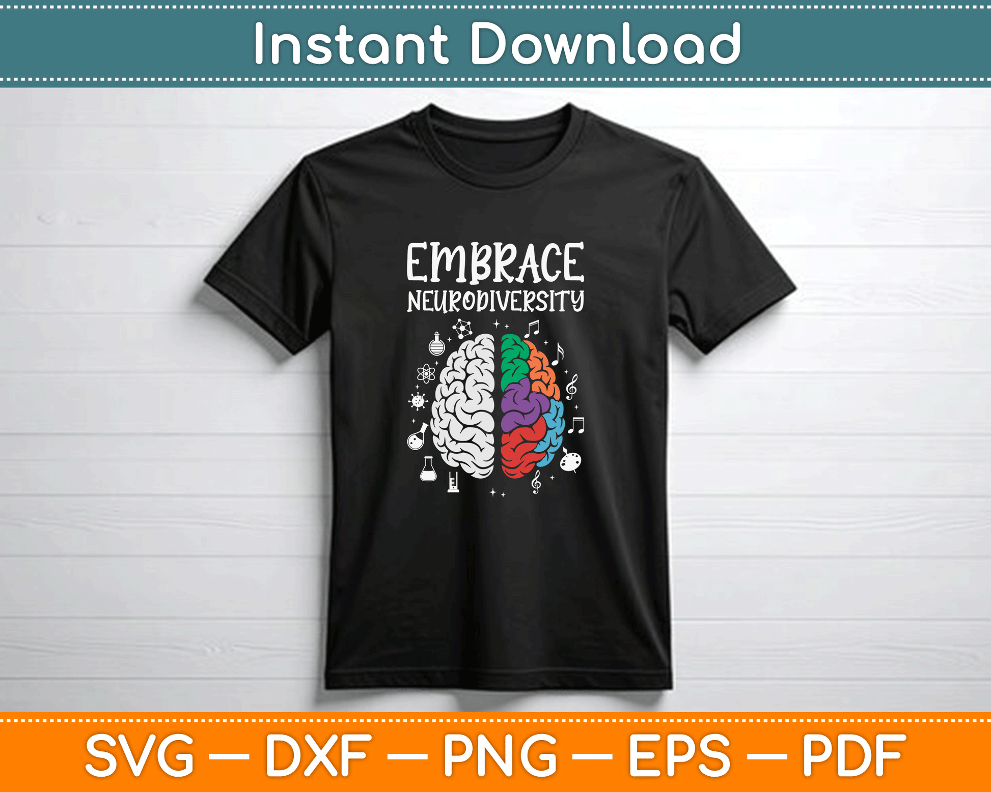 Embrace Neurodiversity Autism Awareness SVG PNG Files