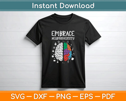 Embrace Neurodiversity Autism Awareness SVG PNG Files