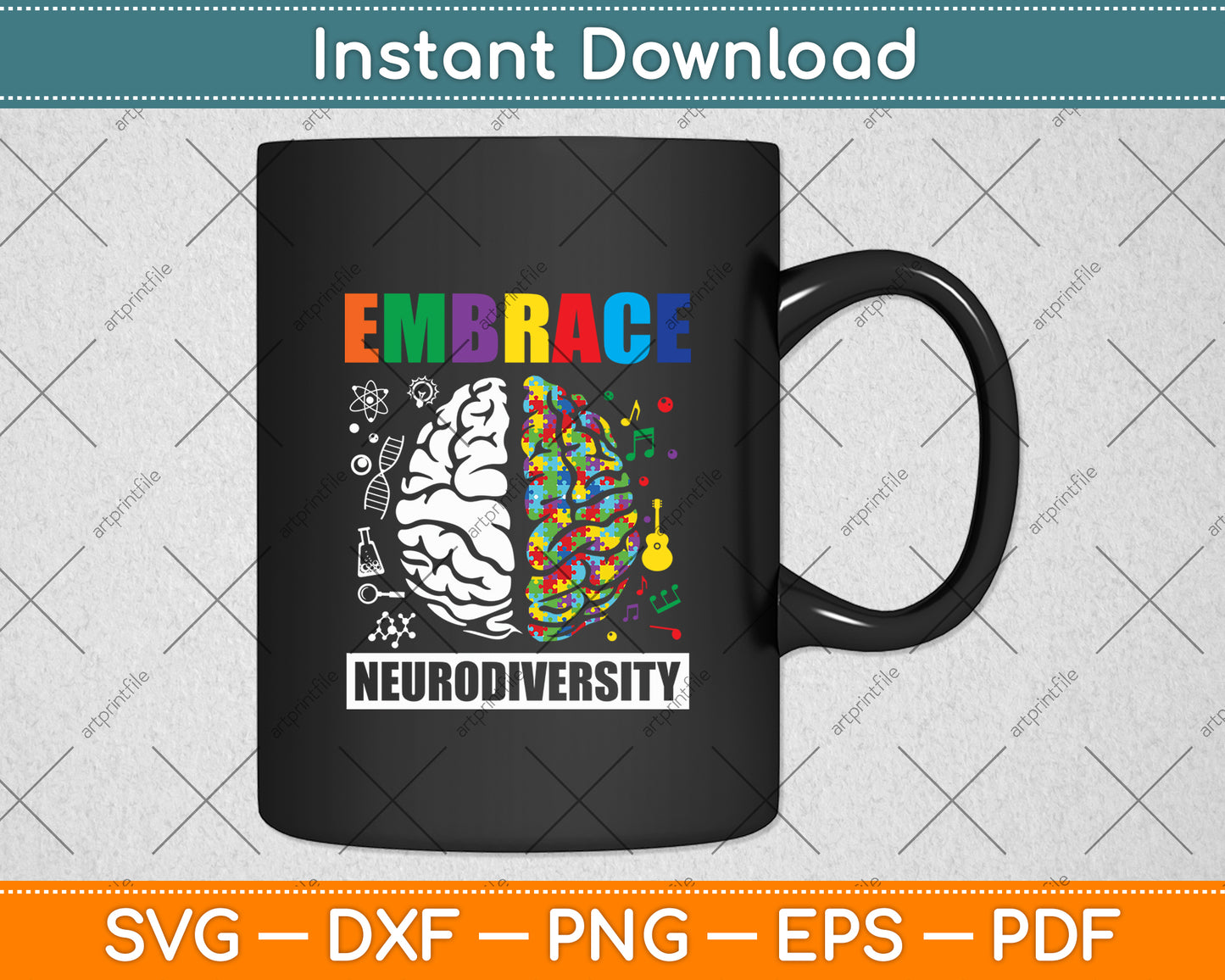 Embrace Neurodiversity Autism Awareness Svg Digital Cutting File