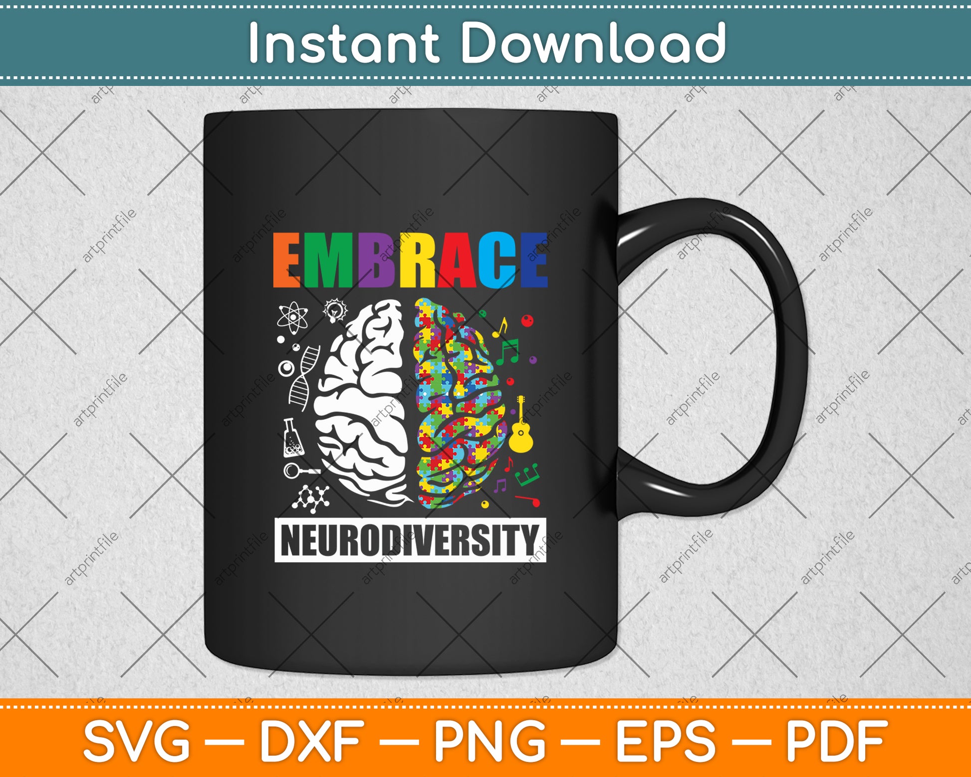 Embrace Neurodiversity Autism Awareness Svg Digital Cutting File