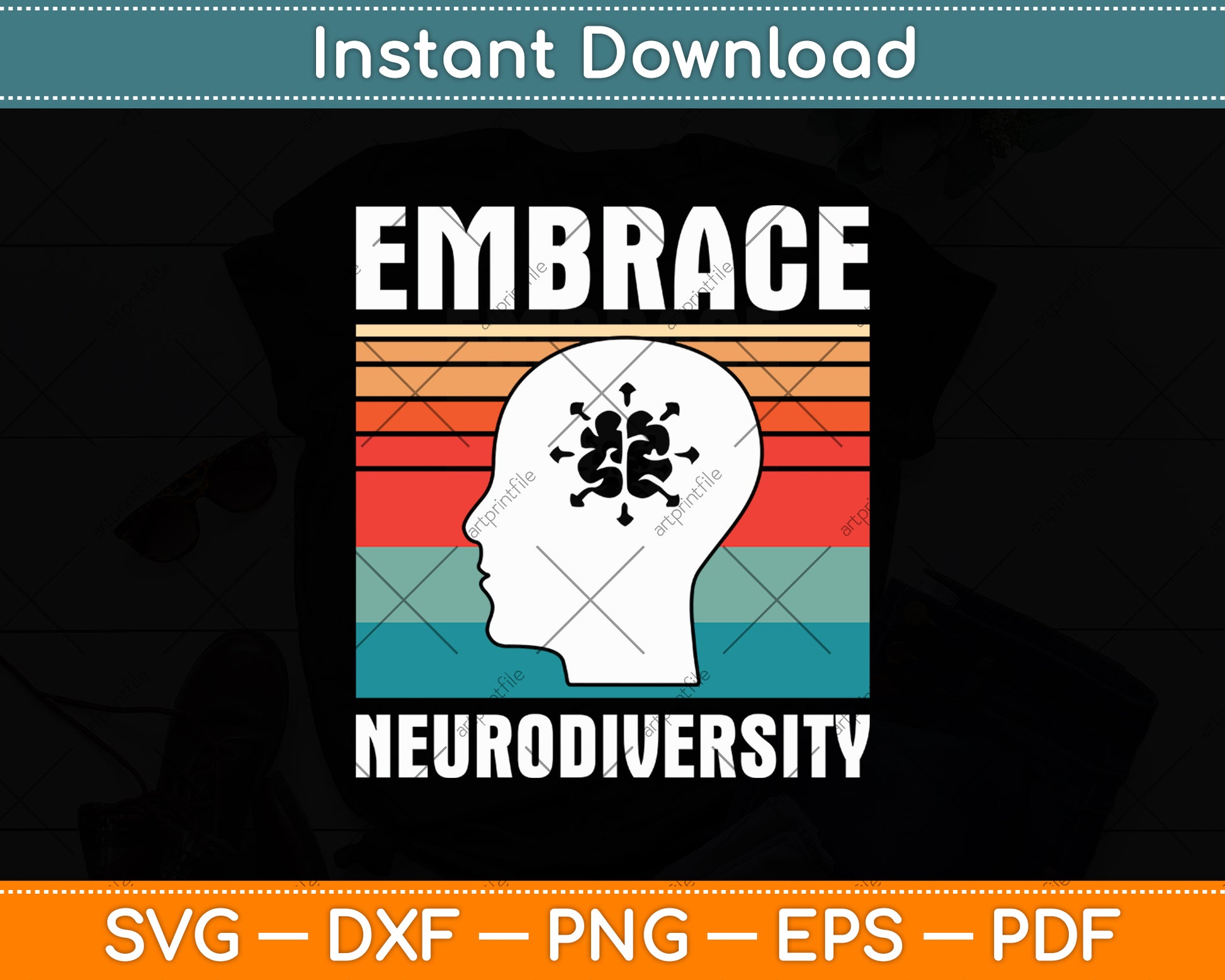 Embrace Neurodiversity Autism Awareness Svg Digital Cutting File