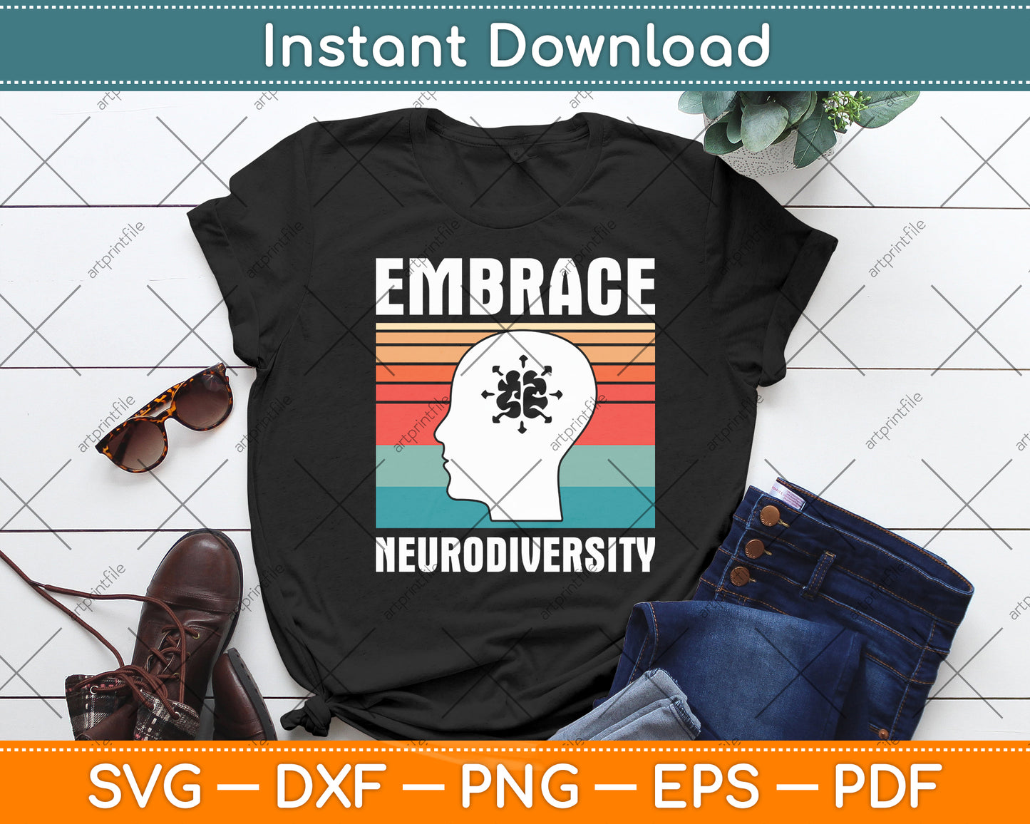 Embrace Neurodiversity Autism Awareness Svg Digital Cutting File