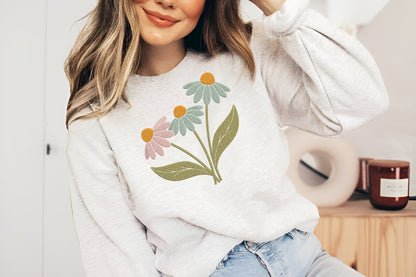 Daisies Embroidery Design – Beautiful Daisy Flower Machine Embroidery Pattern, Elegant Floral Embroidery Design