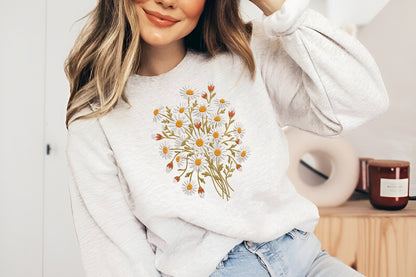 Daisies Embroidery Design – Beautiful Daisy Flower Machine Embroidery Pattern, Elegant Floral Embroidery Design