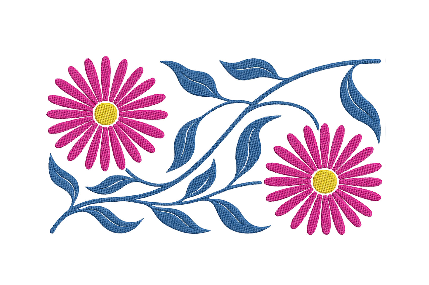 Daisy Flowers Embroidery Design – Beautiful Daisy Floral Machine Embroidery Pattern, Elegant Flower Embroidery Design