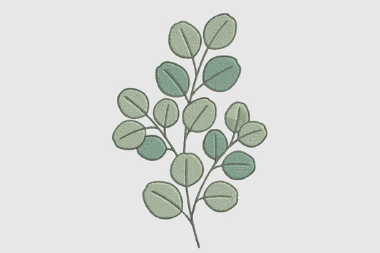 Eucalyptus Embroidery Design – Beautiful Eucalyptus Leaf Machine Embroidery Pattern, Botanical & Nature Floral Embroidery Design