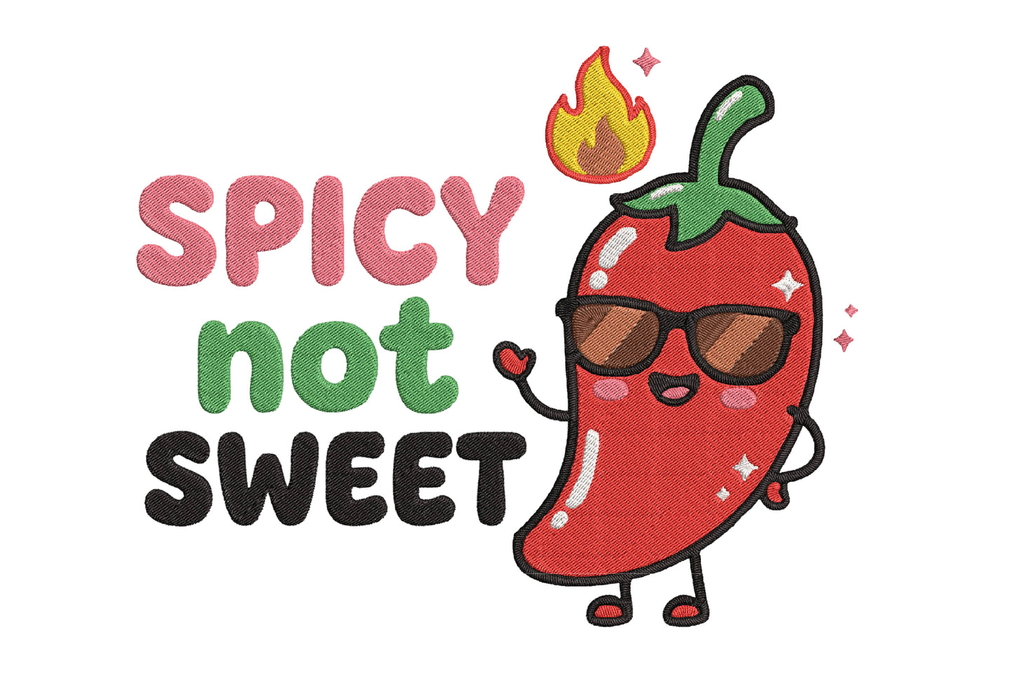 Funny Red Chili Pepper Embroidery Design – Cute Chili Pepper Machine Embroidery Pattern, Spicy Food Embroidery Design