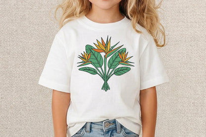 Paradise Flowers Embroidery Design – Beautiful Tropical Floral Machine Embroidery Pattern, Elegant Paradise Flower Embroidery Design