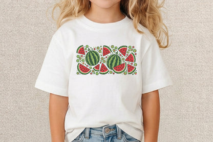 Summer Watermelon Embroidery Design – Cute Watermelon Machine Embroidery Pattern, Fresh Summer Fruit & Tropical Embroidery Design