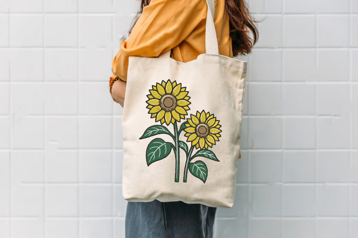Sunflowers Embroidery Design – Beautiful Sunflower Machine Embroidery Pattern, Elegant Floral Embroidery Design